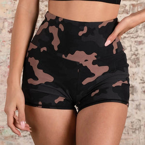 Sexy Camo Print Yoga Tank Shorts Set