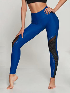 Sexy Mesh Stitching High Waist Tight Hips Yoga Pants