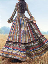 Load image into Gallery viewer, Long Sleeve Dresses V neck Vintage Long Dresses