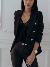 Load image into Gallery viewer, Metal Buckle Double Breasted Blazer