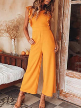 Load image into Gallery viewer, Sexy Sleeveless Ruffle Lace-Up Jumpsuit