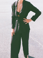 Load image into Gallery viewer, Stylish Belted Blazer Pants Two-Piece Suit
