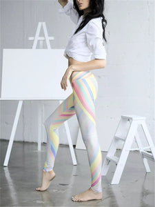 Fashionable Color Striped Skinny Yoga Pants
