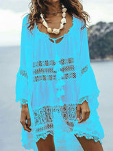 Load image into Gallery viewer, Lace Tassel Long Sleeve Boho Mini Dresses