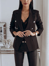 Load image into Gallery viewer, Metal Buckle Double Breasted Blazer