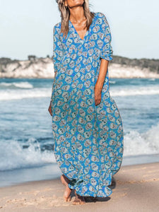 Bohemian Vintage Casual Loose Vacation Beach Dress