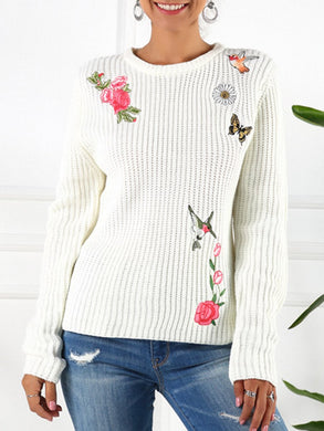 Long Sleeve Personalized Embroidery Sweater