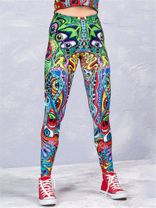 Sexy Psychedelic Printed Tight Hip Yoga Pants