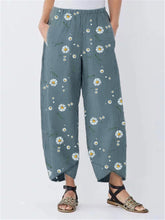 Load image into Gallery viewer, Daisy Floral Print Elastic Waist Casual Pants For Women