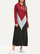 Load image into Gallery viewer, Cut &amp; Sew Hoodie Maxi Sweatshirt Dress