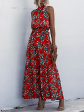 Load image into Gallery viewer, Boho Halter Floral Printed Mini Dresses in Red