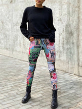 Load image into Gallery viewer, Graffiti Printed Tight Hips Yoga Pants
