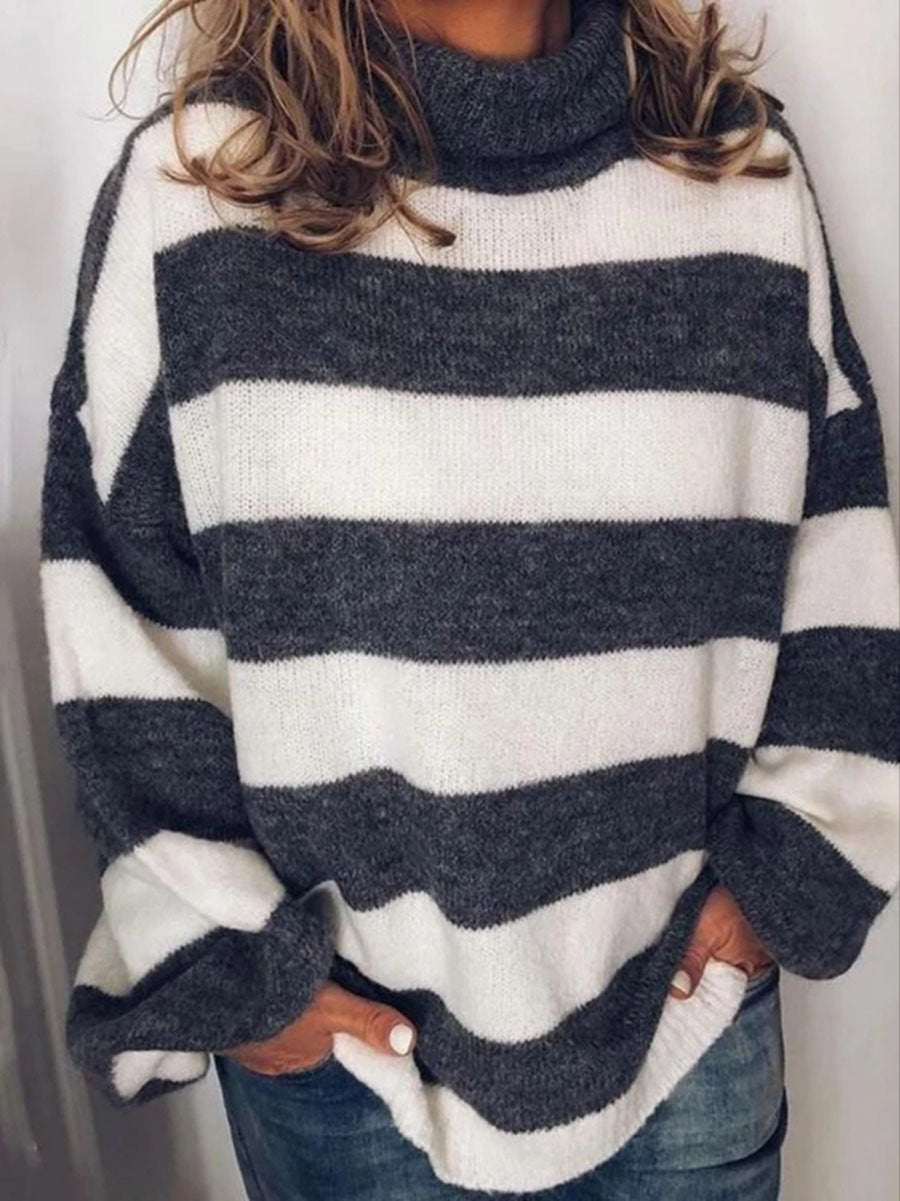 White Striped Long Sleeve Shirts & Tops