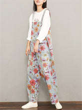 Load image into Gallery viewer, Fashion Casual Printed Loose Denim Jumpsuits