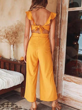 Load image into Gallery viewer, Sexy Sleeveless Ruffle Lace-Up Jumpsuit