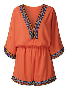 Bohemian Retro Beach Vacation Jumpsuit