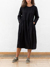 Load image into Gallery viewer, Cotton and Linen Casual Long-sleeved Dress