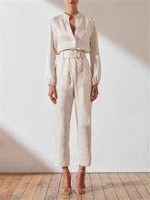 Load image into Gallery viewer, Simple Solid Color Collar Pocket Jumpsuits