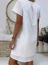 Load image into Gallery viewer, Short Sleeve Casual V-neck Lace Dress