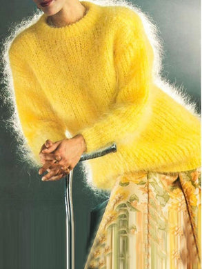 Knitted Pullover Yellow Sweater