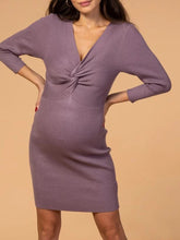 Load image into Gallery viewer, Open Front Twist Maternity Dress