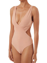 Load image into Gallery viewer, Chic V-neck Side Waist Cutout One-piece Swimsuit