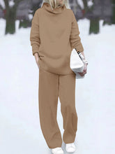 Load image into Gallery viewer, Casual Wild Pure Color Turtleneck Two-Piece Set