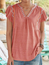 Load image into Gallery viewer, Short Sleeve Cotton V Neck Shirts T-shirts