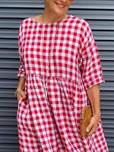 Load image into Gallery viewer, Plaid Casual Long Dress