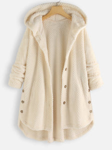 Irregular Long Sleeve Hooded Coat