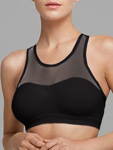 Solid Color Mesh Breathable Sports Bra