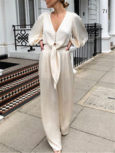 Load image into Gallery viewer, Fashion Solid Color Single Breasted Wide Leg Pants Suit