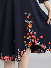 Load image into Gallery viewer, Three-dimensional Tailored Slim Slim Elastic Heavy Embroidery Dress