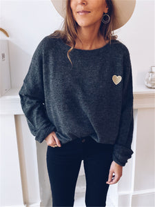 Heart-shaped Embroidered Sweater