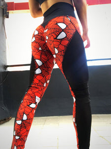 Spider Printed Peach Hip Fitness Yoga Pants