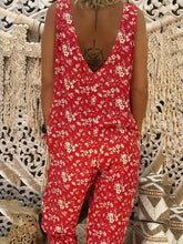 Load image into Gallery viewer, V-Neck Bohemian Casual Loose Floral Jumpsuit