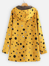 Load image into Gallery viewer, Dotted Hooded Zipper In Long Flannel Ladies Coat