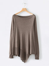 Load image into Gallery viewer, Boat Neck Casual Asymmetric Knit Sweater