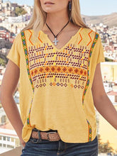Load image into Gallery viewer, Short SleeveV Neck Cotton-Blend T-Shirts &amp; Tops