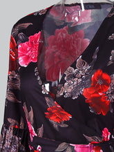 Load image into Gallery viewer, Sexy Floral Lantern Sleeve Tight Waist Mini Dress