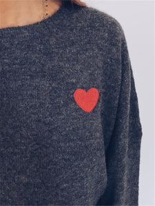 Heart-shaped Embroidered Sweater