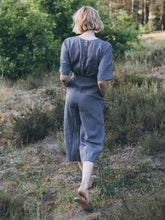 Load image into Gallery viewer, Solid Color Linen Lace-Up Jumpsuit with Pockets