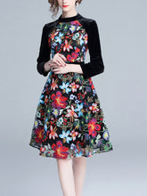 Load image into Gallery viewer, Slim Slim Collar Velvet Stitching Skirt