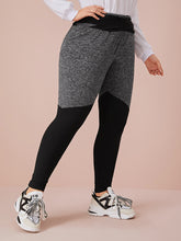 Load image into Gallery viewer, Plus Size Crisscross Waist Two Tone Leggings