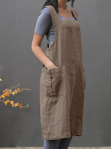 Cotton and Linen Loose Long Dress