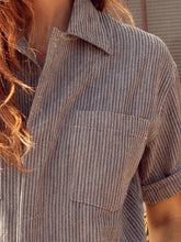 Load image into Gallery viewer, Fashion Strip Casual Short Sleeve Pocket Jumpsuit