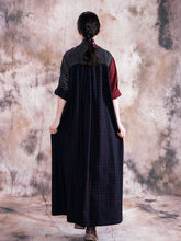 Load image into Gallery viewer, Fashion Vintage Cotton and Linen Lace Dress Stitching Slim Robes