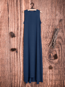 Strapless Sleeveless Round Neck Loose Casual Dress