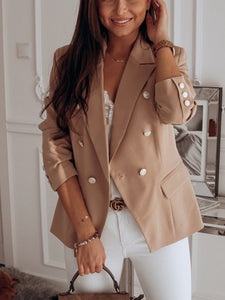 Metal Buckle Double Breasted Blazer