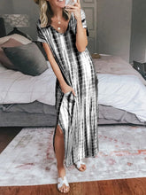 Load image into Gallery viewer, Apricot V Neck Printed Floor Length Dress